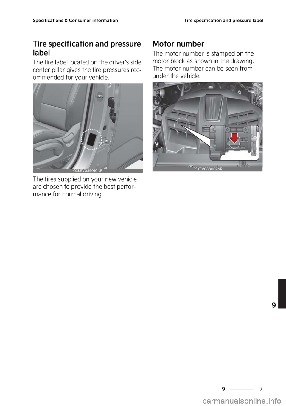 KIA SOUL EV 2023  Owners Manual �
�
�
�4�Q�F�D�J�G�J�D�B�U�J�P�O�T����$�P�O�T�V�N�F�S��J�O�G�P�S�N�B�U�J�P�O�5�J�S�F��T�Q�F�D�J�G�J�D�B�U�J�P�O��B�O�E��Q�S�F�T�T�V�S�F��M�B�C�F�M
�5�J�S�F��T�Q�F�D�J�G�J�D�B�U�J�P�O��B�O