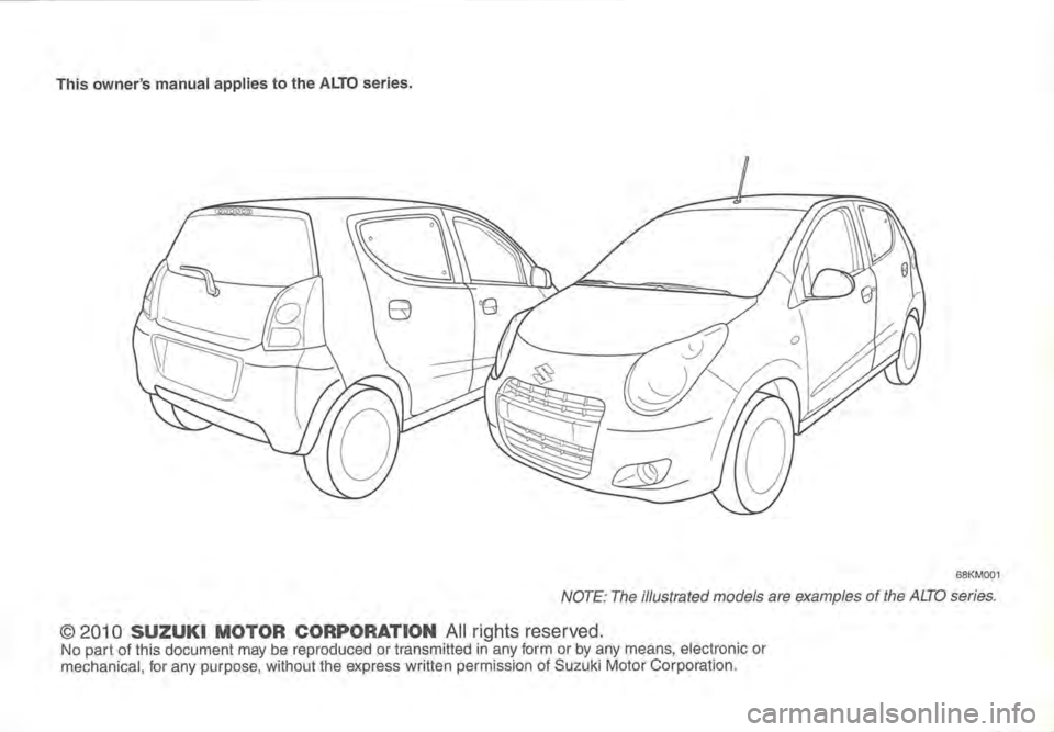 SUZUKI ALTO 2011 Owners Manual SUZUKI ALTO 2011 Owners Manual