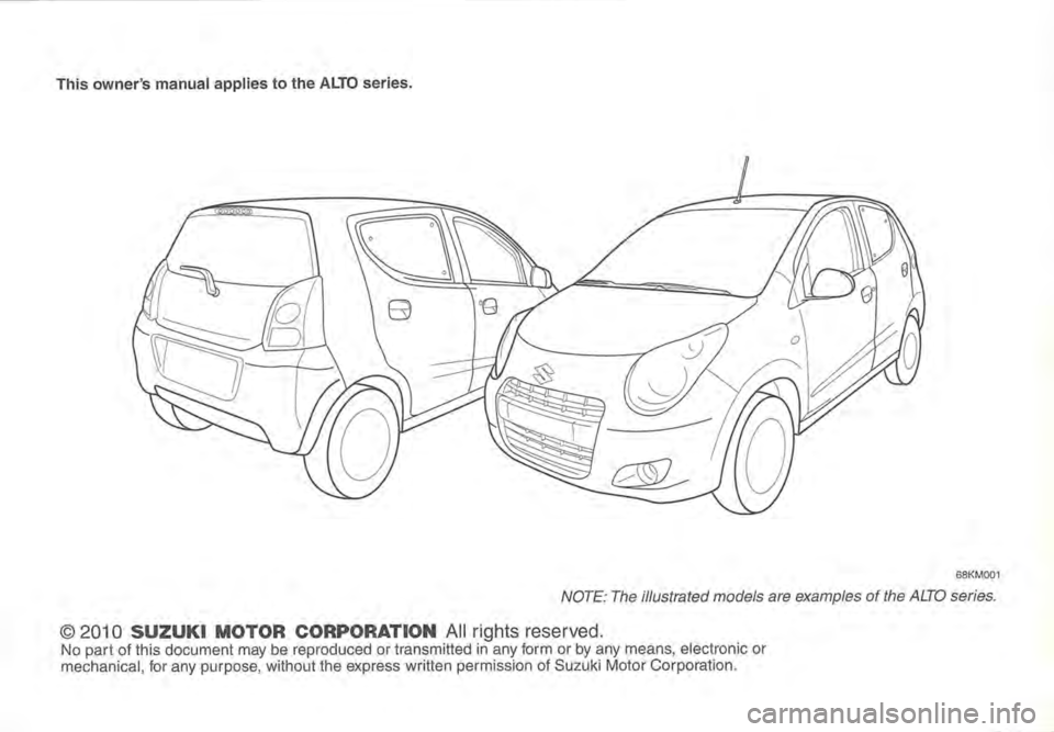 SUZUKI ALTO 2011  Owners Manual 