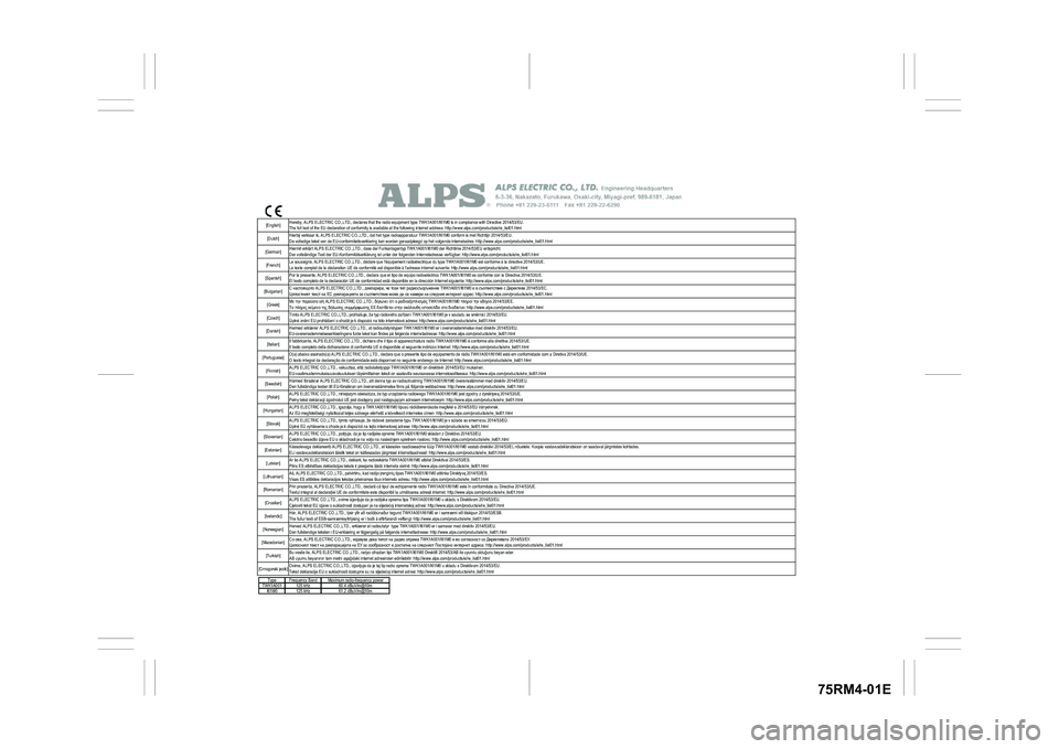 SUZUKI IGNIS 2021  Owners Manual 75RM4-01E
�>�(�Q�J�O�L�V�K�@�>��X�W�F�K�@
�>�*�H�U�P�D�Q�@ �>�)�U�H�Q�F�K�@
�>�6�S�D�Q�L�V�K�@
�>�%�X�O�J�D�U�L�D�Q�@ �>�*�U�H�H�N�@
�>�&�]�H�F�K�@
�>��D�Q�L�V�K�@ �>�,�W�D�O�L�D�Q�@
�>�3�R�U�W�X�J�