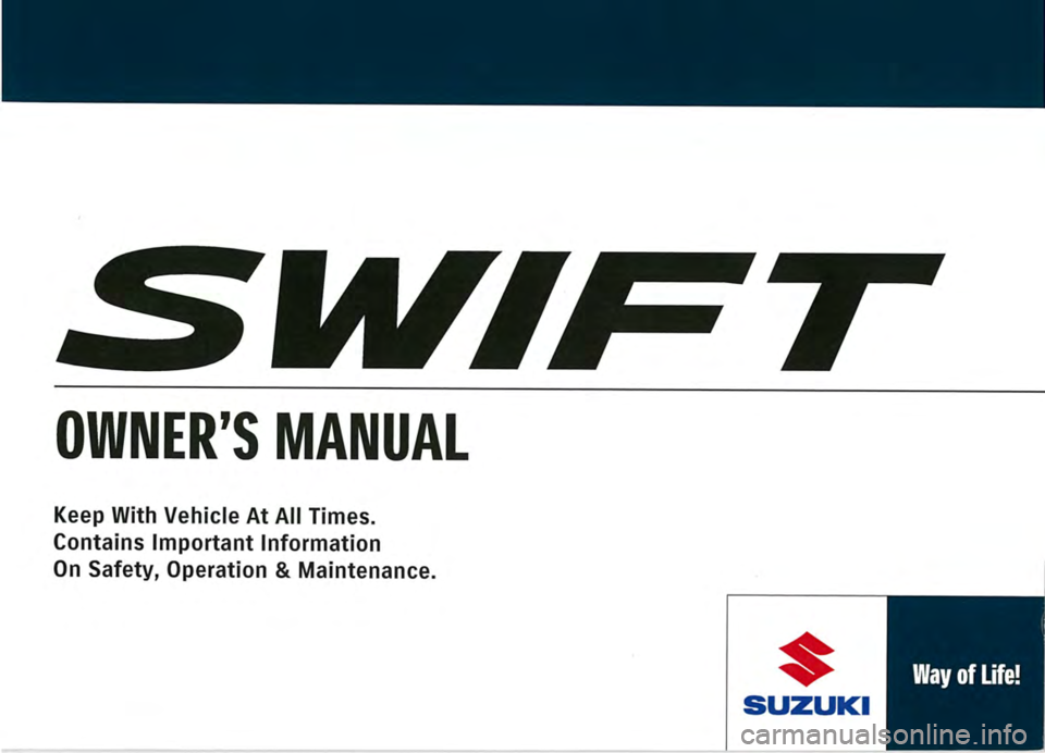 SUZUKI SWIFT 2022  Owners Manual 