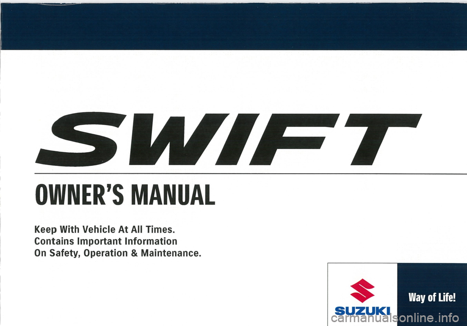 SUZUKI SWIFT 2011  Owners Manual 