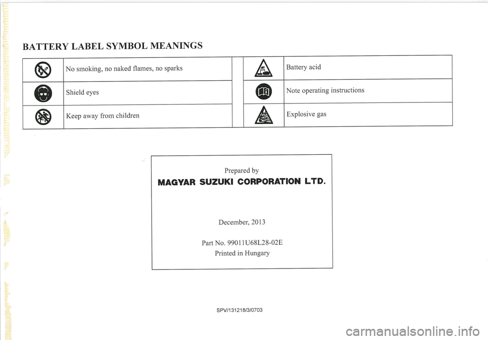 SUZUKI SWIFT 2014  Owners Manual 