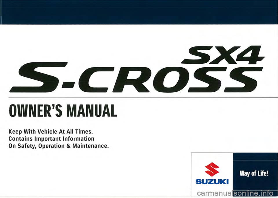 SUZUKI SX4 2019  Owners Manual 