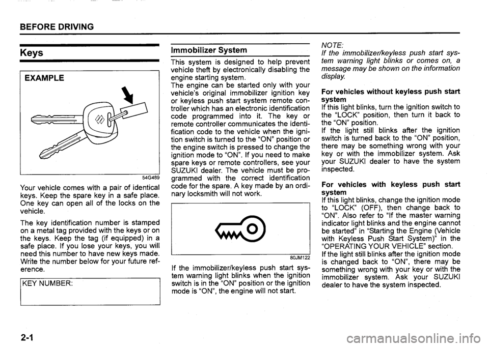 SUZUKI SX4 2014 Owners Manual 
