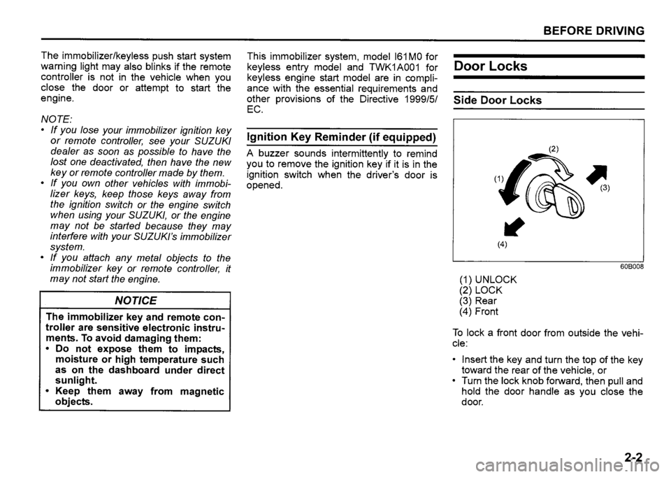 SUZUKI SX4 2022 Owners Manual 