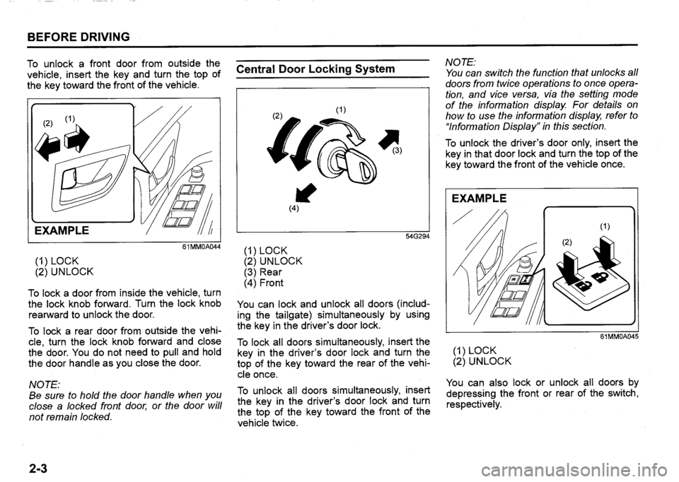 SUZUKI SX4 2014 Owners Manual 