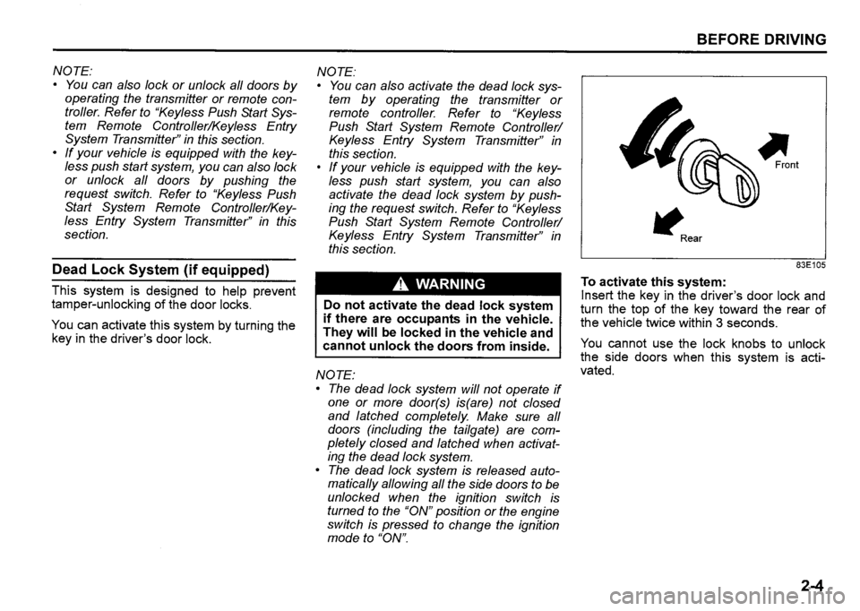 SUZUKI SX4 2022 Owners Manual 