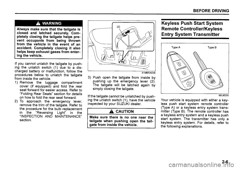 SUZUKI SX4 2022 Owners Manual 