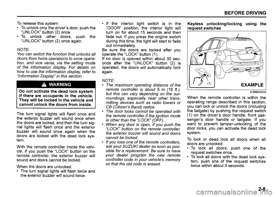 SUZUKI SX4 2014 Owners Guide SUZUKI SX4 2014 Owners Guide