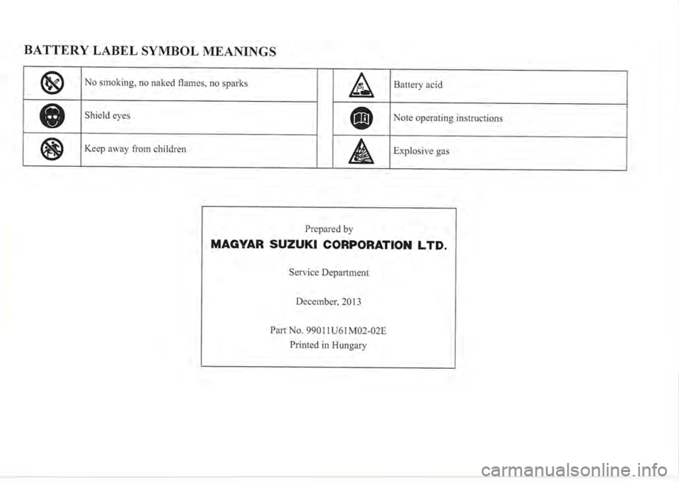 SUZUKI SX4 2013  Owners Manual 