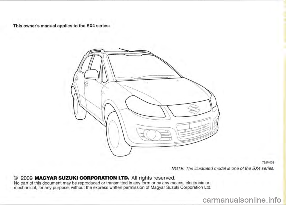 SUZUKI SX4 2012  Owners Manual 