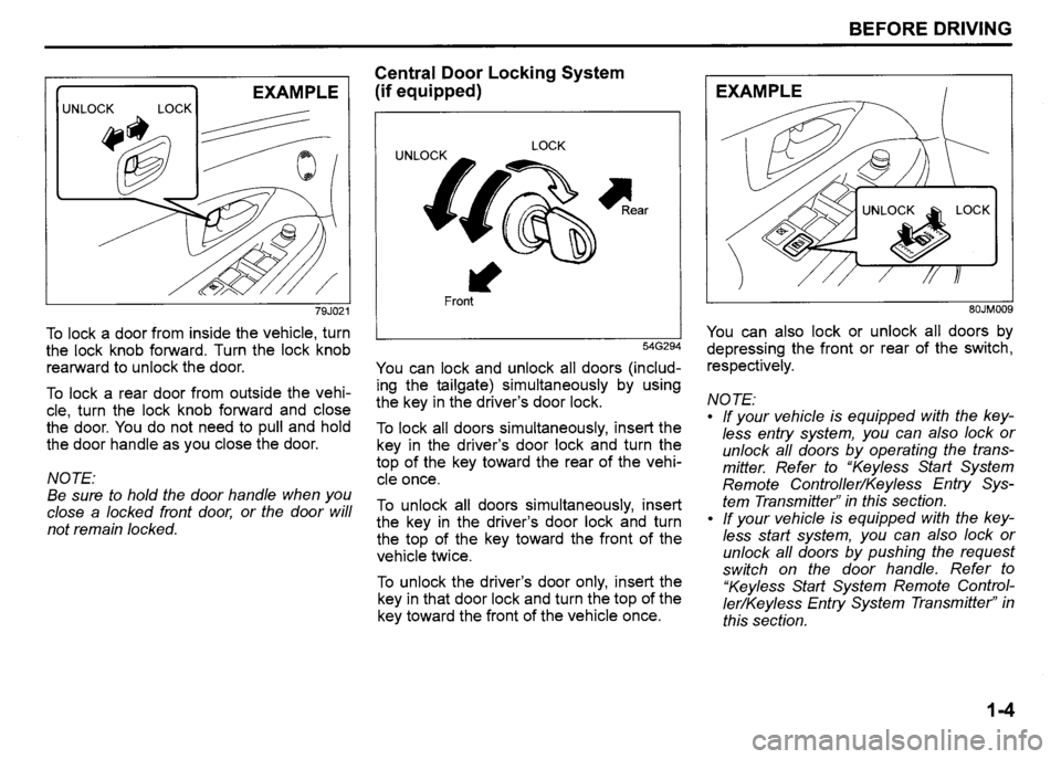 SUZUKI SX4 2012 User Guide SUZUKI SX4 2012 User Guide