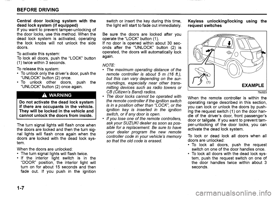 SUZUKI SX4 2012 User Guide SUZUKI SX4 2012 User Guide