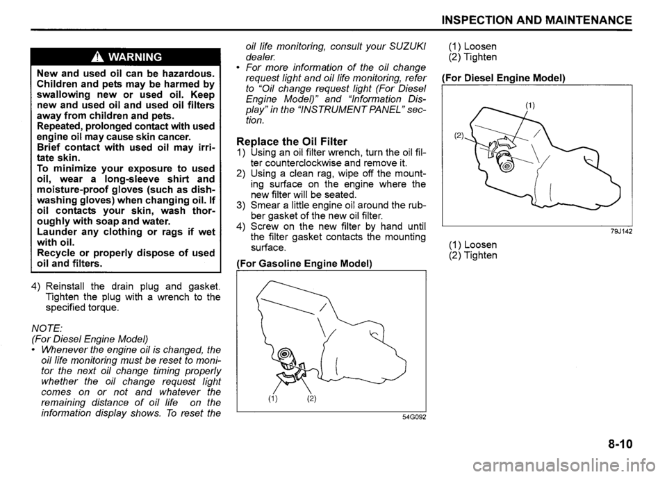 SUZUKI SX4 2009  Owners Manual 
