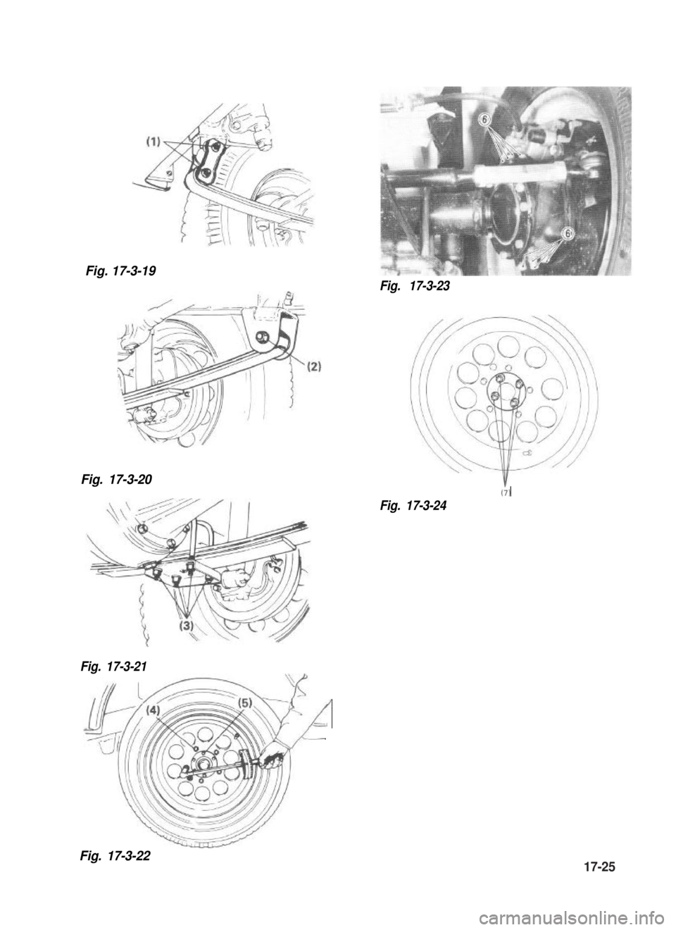SUZUKI GRAND VITARA 1987 Service Repair Manual Fig. 17-3-19
Fig. 17-3-20
Fig. 17-3-21
/5
-
Fig. 17-3-23
Ci)
Fig. 17-3-24
Fig. 17-3-2217-25 SUZUKI GRAND VITARA 1987 Service Repair Manual Fig. 17-3-19
Fig. 17-3-20
Fig. 17-3-21
/5
-
Fig. 17-3-23
Ci)
Fig. 17-3-24
Fig. 17-3-2217-25