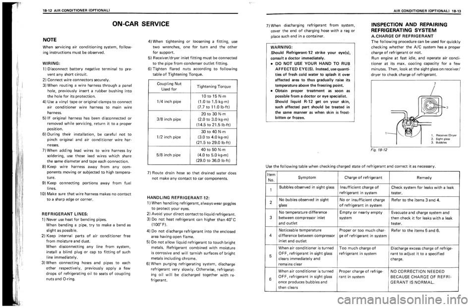 SUZUKI SWIFT 1989 Owners Manual 