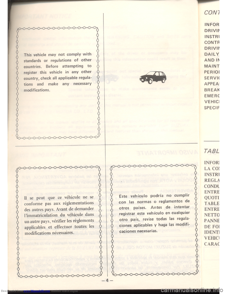 SUZUKI ALTO 1985 2.G Owners Manual Downloaded from www.Manualslib.com manuals search engine   