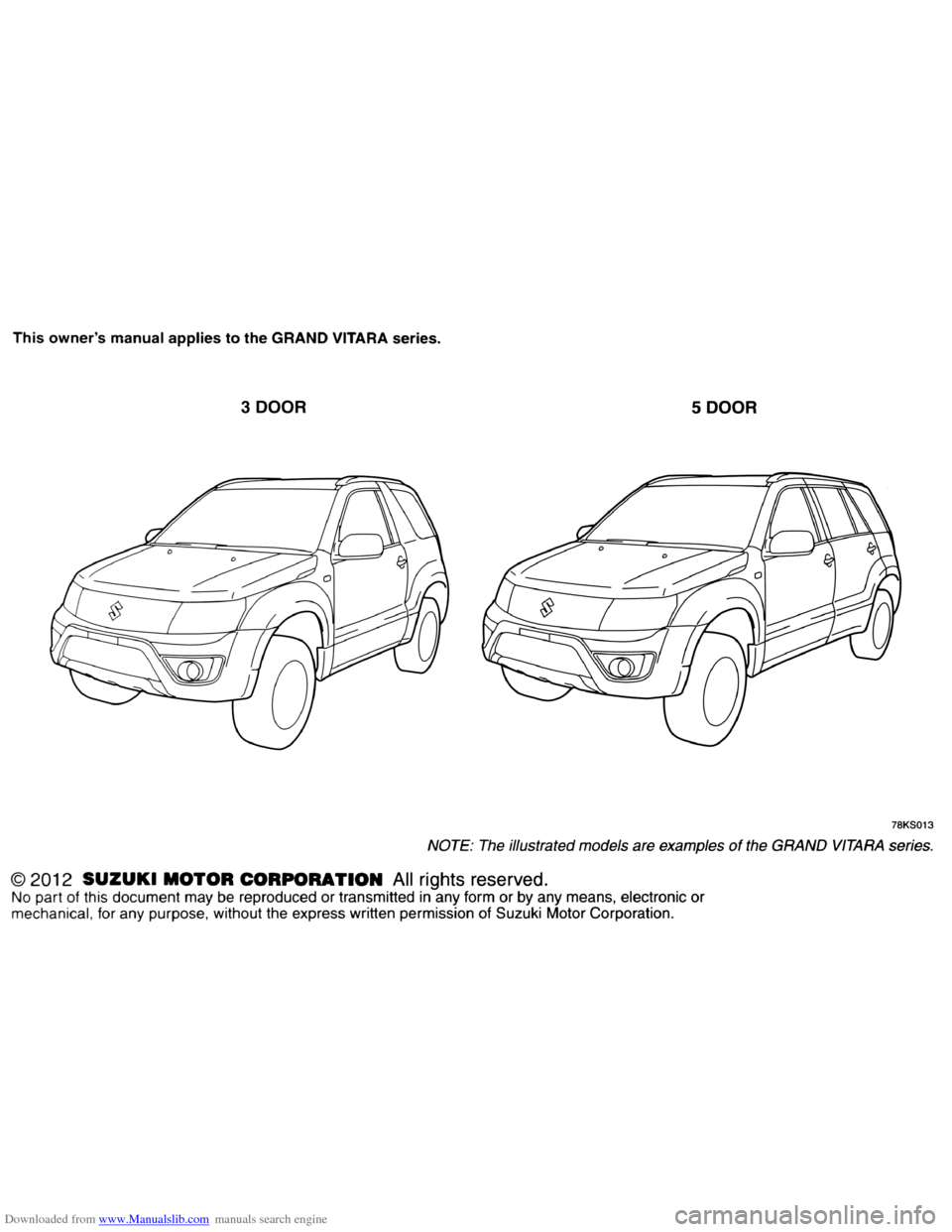 SUZUKI GRAND VITARA 2005 3.G Owners Manual Downloaded from www.Manualslib.com manuals search engine   