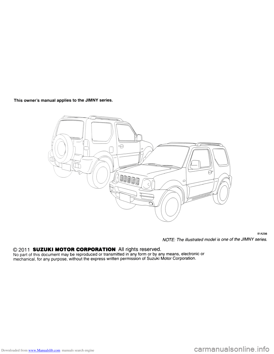 SUZUKI JIMNY 2005 3.G Owners Manual Downloaded from www.Manualslib.com manuals search engine   