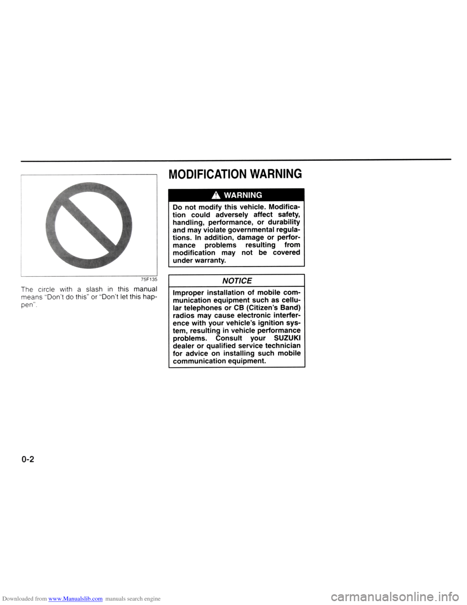 SUZUKI JIMNY 2005 3.G Owners Manual Downloaded from www.Manualslib.com manuals search engine   