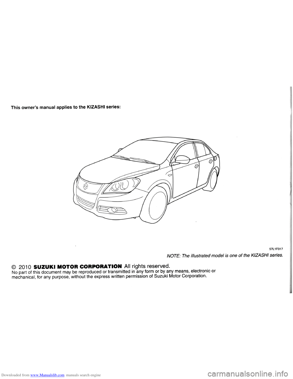 SUZUKI KIZASHI 2009 1.G Owners Manual Downloaded from www.Manualslib.com manuals search engine   