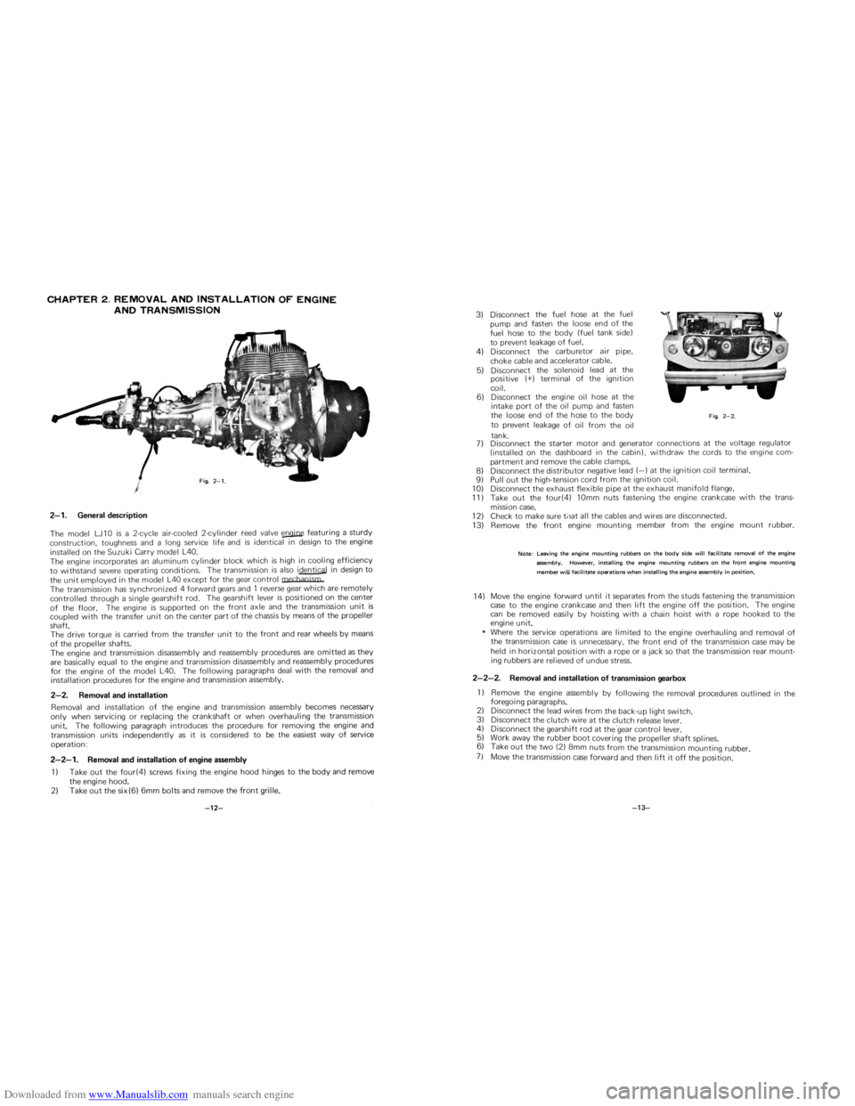 SUZUKI LJ10 1977 1.G Service Workshop Manual Downloaded from www.Manualslib.com manuals search engine   