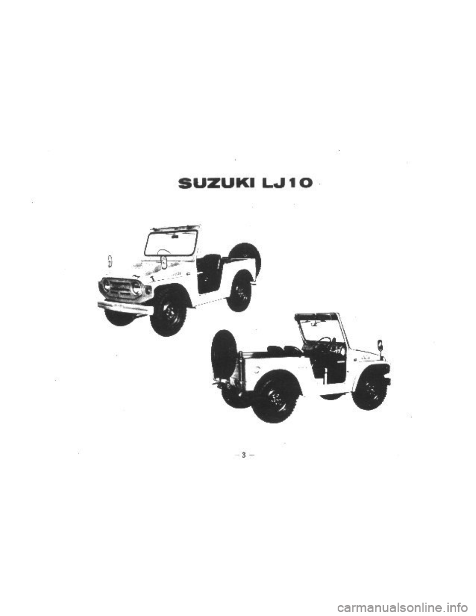 SUZUKI LJ10 1975 1.G Owners Manual SUZUKI LJ10 1975 1.G Owners Manual