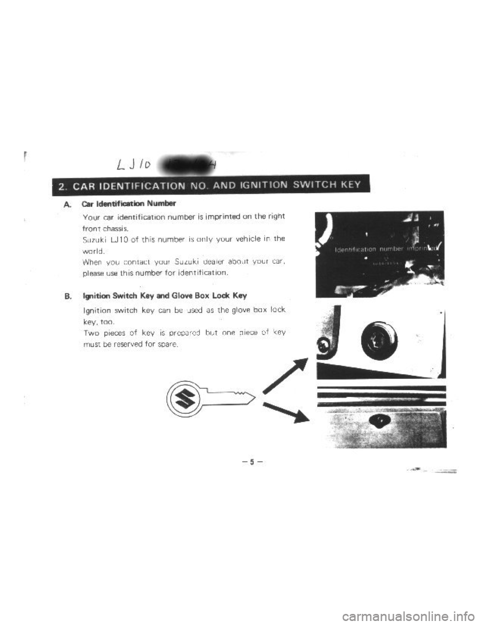 SUZUKI LJ10 1975 1.G Owners Manual SUZUKI LJ10 1975 1.G Owners Manual