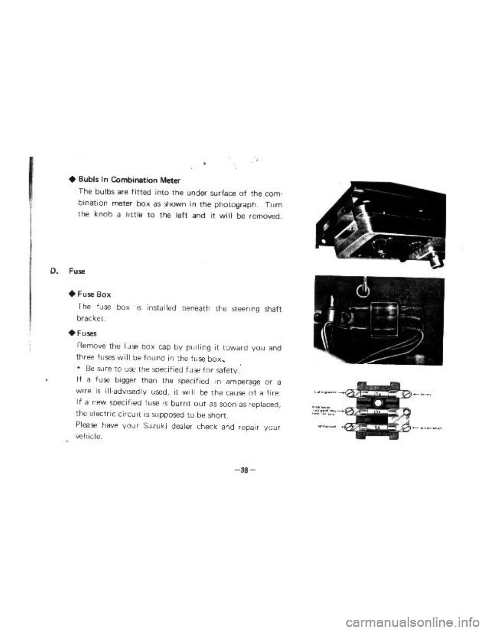 SUZUKI LJ10 1975 1.G Owners Guide SUZUKI LJ10 1975 1.G Owners Guide