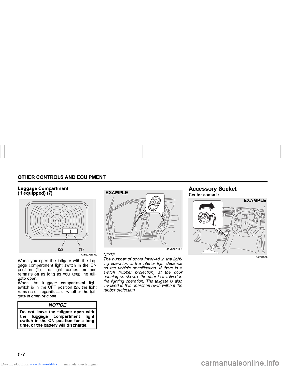 SUZUKI NEXA 2015 1.G Owners Manual Downloaded from www.Manualslib.com manuals search engine ����2�7�+�(�5��&�2�1�7�5�2�/�6��$�1���(�4�8�,�3�0�(�1�7
���0�6�����(
�/�X�J�J�D�J�H��&�R�P�S�D�U�W�P�H�Q�W�
��L�I��H�T�X�L�S�S