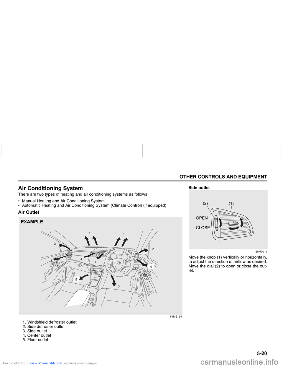 SUZUKI NEXA 2015 1.G Owners Manual Downloaded from www.Manualslib.com manuals search engine ����
�2�7�+�(�5��&�2�1�7�5�2�/�6��$�1���(�4�8�,�3�0�(�1�7
���0�6�����(
�$�L�U��&�R�Q�G�L�W�L�R�Q�L�Q�J��6�\�V�W�H�PThere are tw