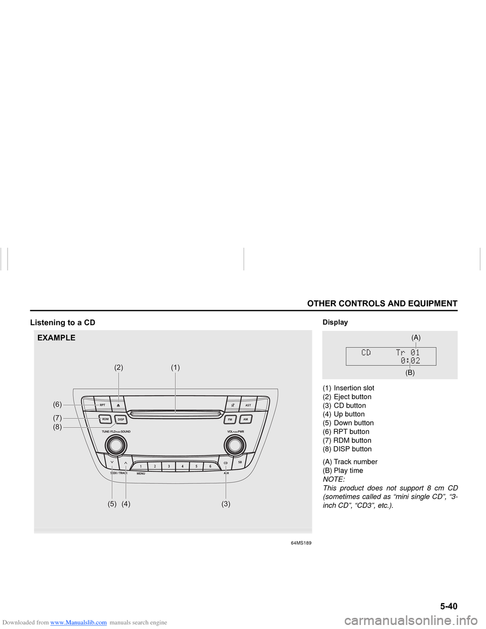 SUZUKI NEXA 2015 1.G Owners Manual Downloaded from www.Manualslib.com manuals search engine ����
�2�7�+�(�5��&�2�1�7�5�2�/�6��$�1���(�4�8�,�3�0�(�1�7
���0�6�����(
�/�L�V�W�H�Q�L�Q�J��W�R��D��&�
64MS189
�$�8�;
(5)
(4)(