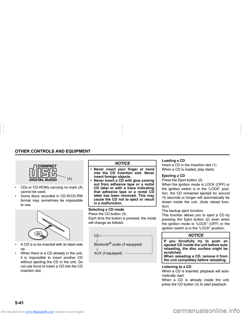 SUZUKI NEXA 2015 1.G Owners Manual Downloaded from www.Manualslib.com manuals search engine �����2�7�+�(�5��&�2�1�7�5�2�/�6��$�1���(�4�8�,�3�0�(�1�7
���0�6�����(
• CDs or CD-ROMs carrying no mark (A)
cannot be used.
•