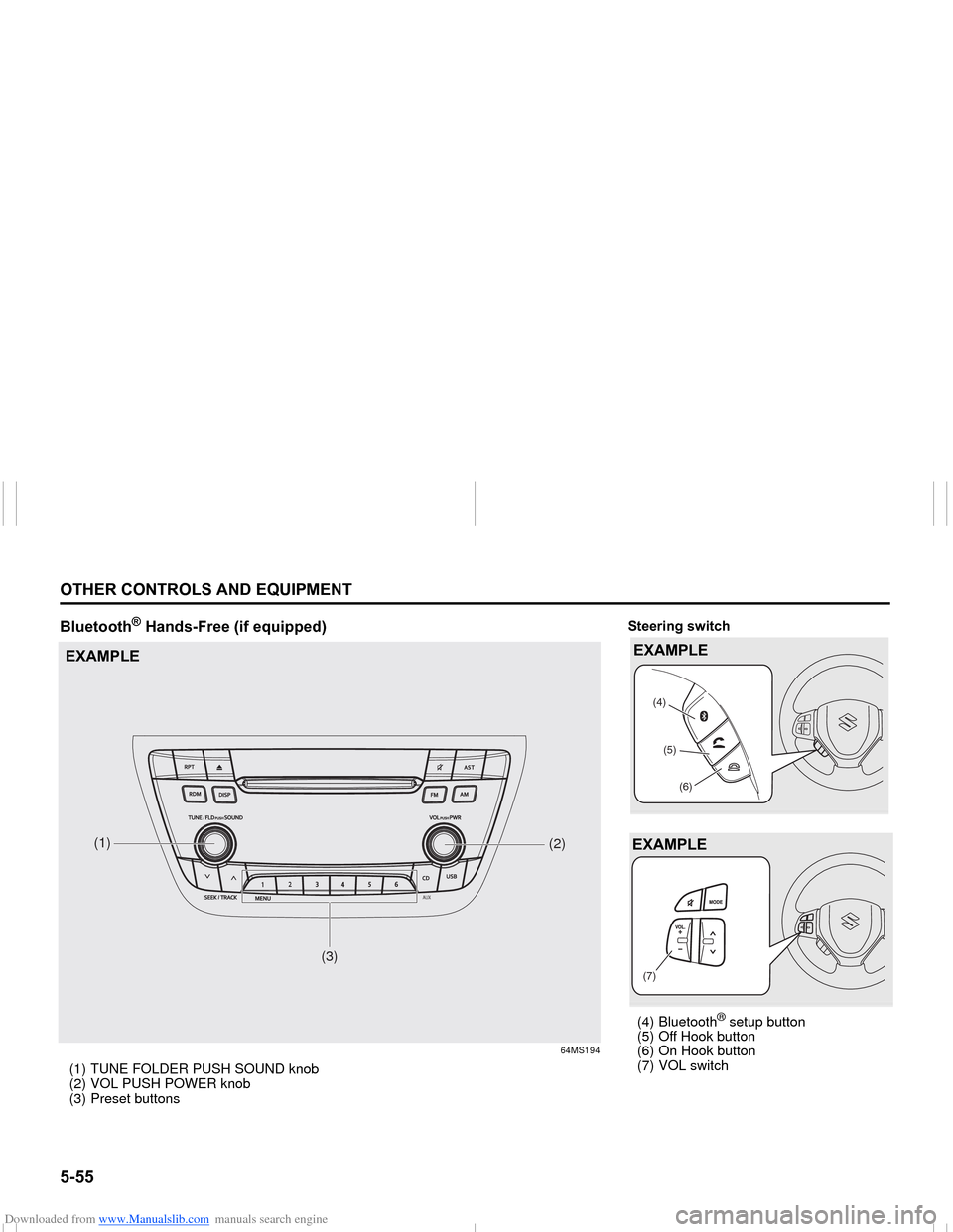 SUZUKI NEXA 2015 1.G Owners Manual Downloaded from www.Manualslib.com manuals search engine �����2�7�+�(�5��&�2�1�7�5�2�/�6��$�1���(�4�8�,�3�0�(�1�7
���0�6�����(
�%�O�X�H�W�R�R�W�K
�Š��+�D�Q�G�V��)�U�H�H���L�I��H�T�