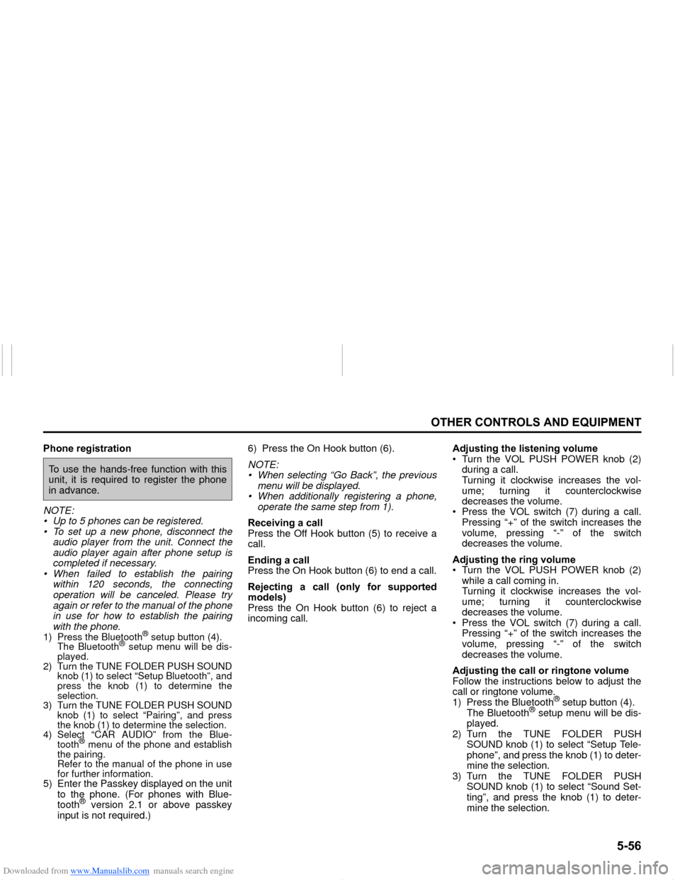 SUZUKI NEXA 2015 1.G Owners Manual Downloaded from www.Manualslib.com manuals search engine ����
�2�7�+�(�5��&�2�1�7�5�2�/�6��$�1���(�4�8�,�3�0�(�1�7
���0�6�����(
�3�K�R�Q�H��U�H�J�L�V�W�U�D�W�L�R�Q
NOTE:
• Up to 5 pho