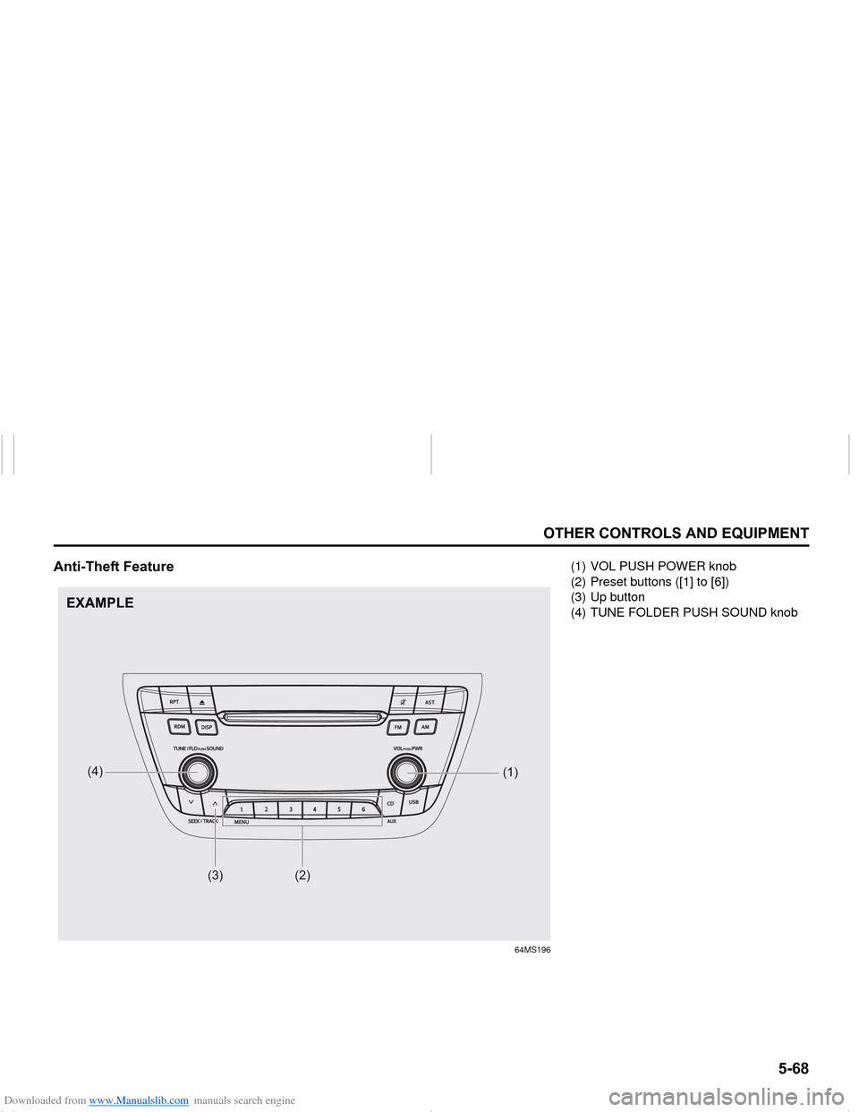 SUZUKI NEXA 2015 1.G Owners Manual Downloaded from www.Manualslib.com manuals search engine ����
�2�7�+�(�5��&�2�1�7�5�2�/�6��$�1���(�4�8�,�3�0�(�1�7
���0�6�����(
�$�Q�W�L��7�K�H�I�W��)�H�D�W�X�U�H
64MS196
�$�8�;
(4)
(2