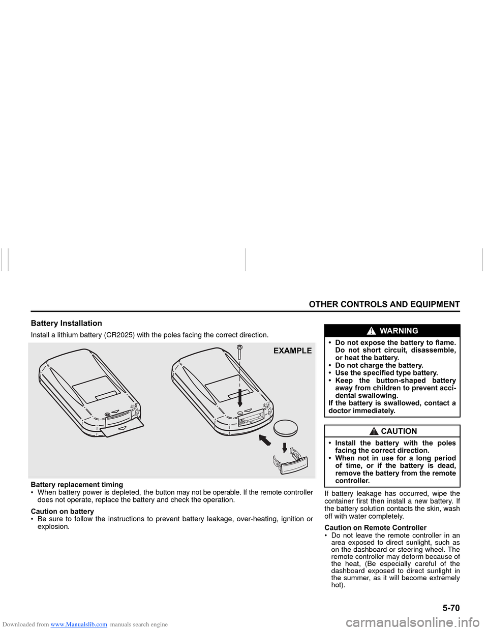 SUZUKI NEXA 2015 1.G Owners Manual Downloaded from www.Manualslib.com manuals search engine ����
�2�7�+�(�5��&�2�1�7�5�2�/�6��$�1���(�4�8�,�3�0�(�1�7
���0�6�����(
�%�D�W�W�H�U�\��,�Q�V�W�D�O�O�D�W�L�R�QInstall a lithium 