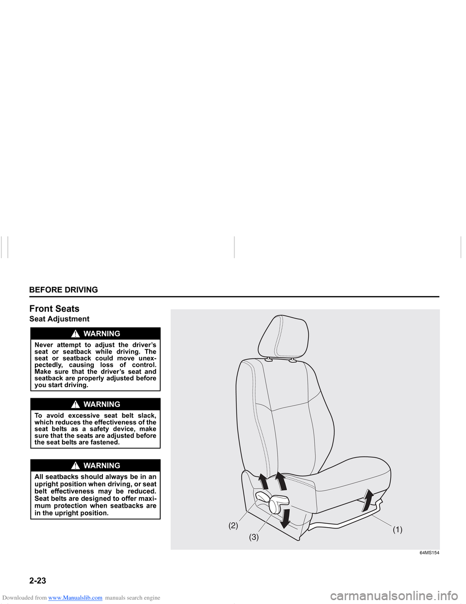 SUZUKI NEXA 2015 1.G Service Manual Downloaded from www.Manualslib.com manuals search engine �����%�(�)�2�5�(���5�,�9�,�1�*
���0�6�����(
�)�U�R�Q�W��6�H�D�W�V�6�H�D�W��$�G�M�X�V�W�P�H�Q�W
�:�$�5�1�,�1�*
�1�H�Y�H�U� �D�W�W