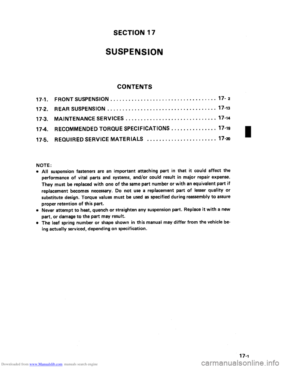 SUZUKI SAMURAI 1991 2.G 2WD Supplementary Service Owners Manual Downloaded from www.Manualslib.com manuals search engine    