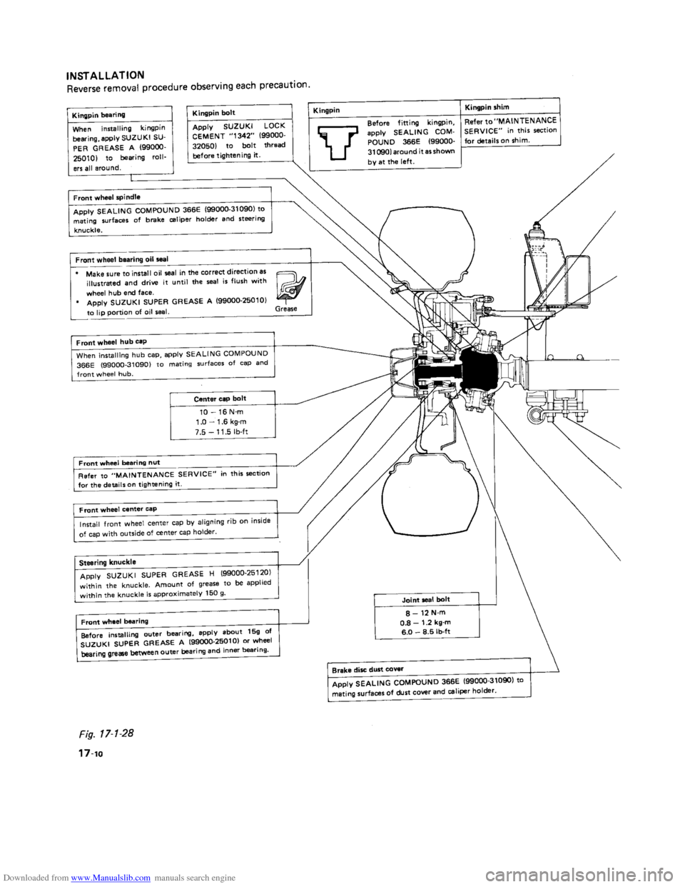 SUZUKI SAMURAI 1991 2.G 2WD Supplementary Service Owners Guide Downloaded from www.Manualslib.com manuals search engine    