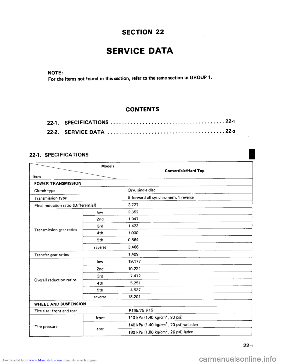 SUZUKI SAMURAI 1991 2.G 2WD Supplementary Service Service Manual Downloaded from www.Manualslib.com manuals search engine    