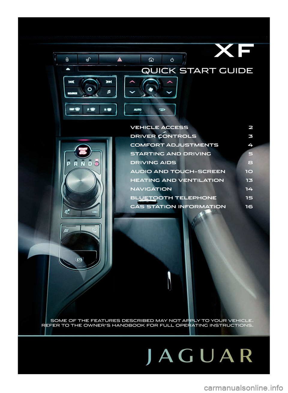 JAGUAR XF 2011 1.G Quick Start Guide 