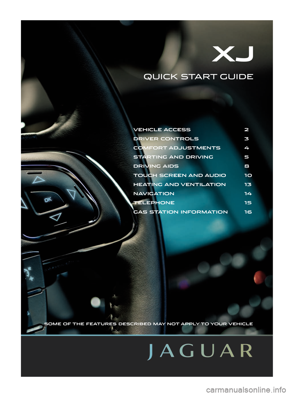 JAGUAR XJ 2012 X351 / 4.G Quick Start Guide 