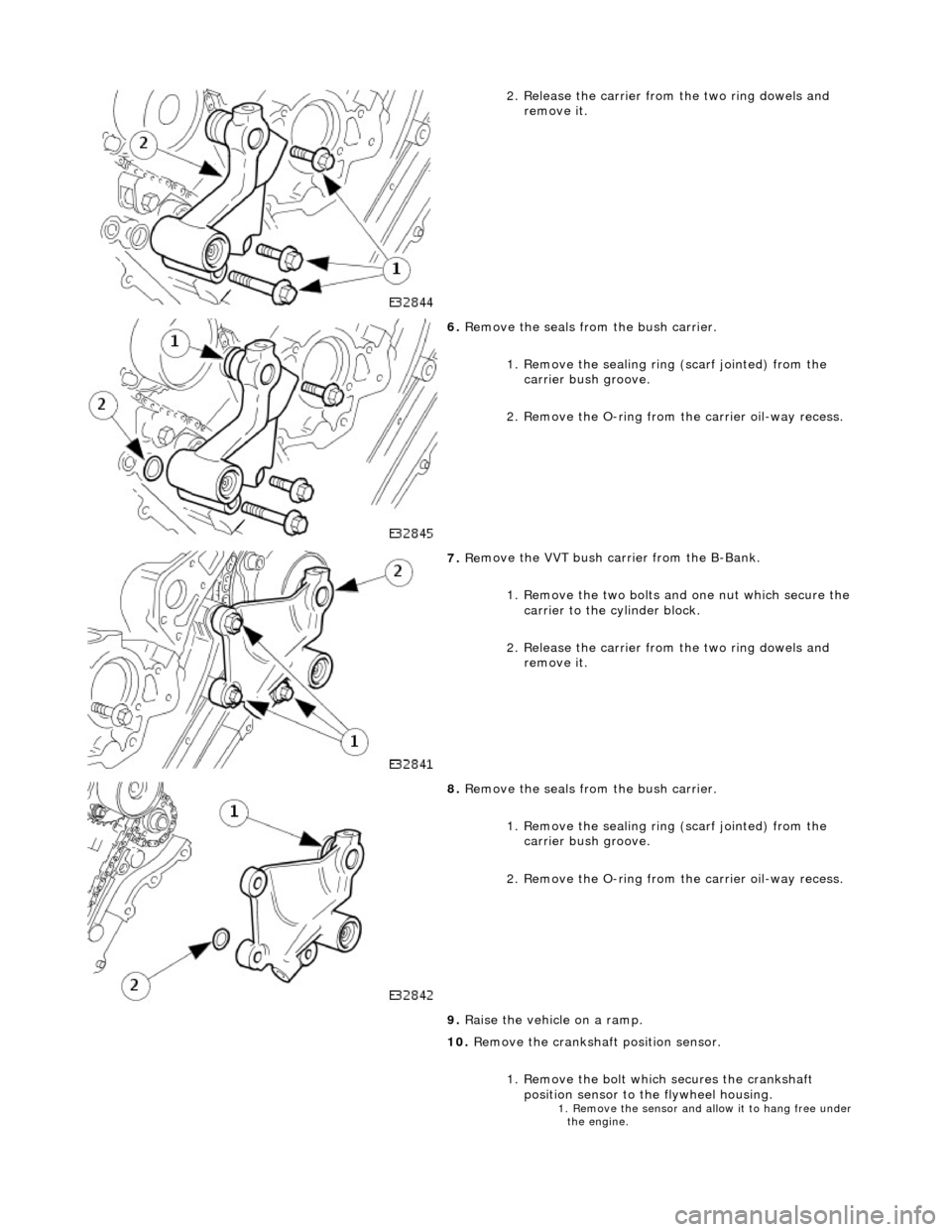 JAGUAR X308 1998 2.G Manual PDF
2.
Release the carrier from
the two ring dowels and
remove it.
6. Re
move the seals from the bush carrier.
1. Remove the sealing ring (scarf jointed) from the
carrier bush groove.
2. Rem JAGUAR X308 1998 2.G Manual PDF
2.
Release the carrier from
the two ring dowels and
remove it.
6. Re
move the seals from the bush carrier.
1. Remove the sealing ring (scarf jointed) from the
carrier bush groove.
2. Rem