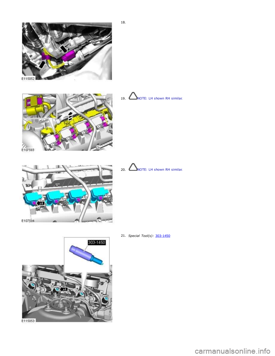 JAGUAR XFR 2010 1.G Workshop Manual      18. 
     19. 
     20. 
21.  
 
 
 
 
 
 
 
 
 
 
 
 
 
 
 
 
 
 
 
NOTE: LH shown RH similar. 
 
 
 
 
 
 
 
 
 
 
 
 
 
 
 
 
 
NOTE: LH shown RH similar. 
 
 
 
 
 
 
 
 
 
 
 
 
 
 
 
 
Spec