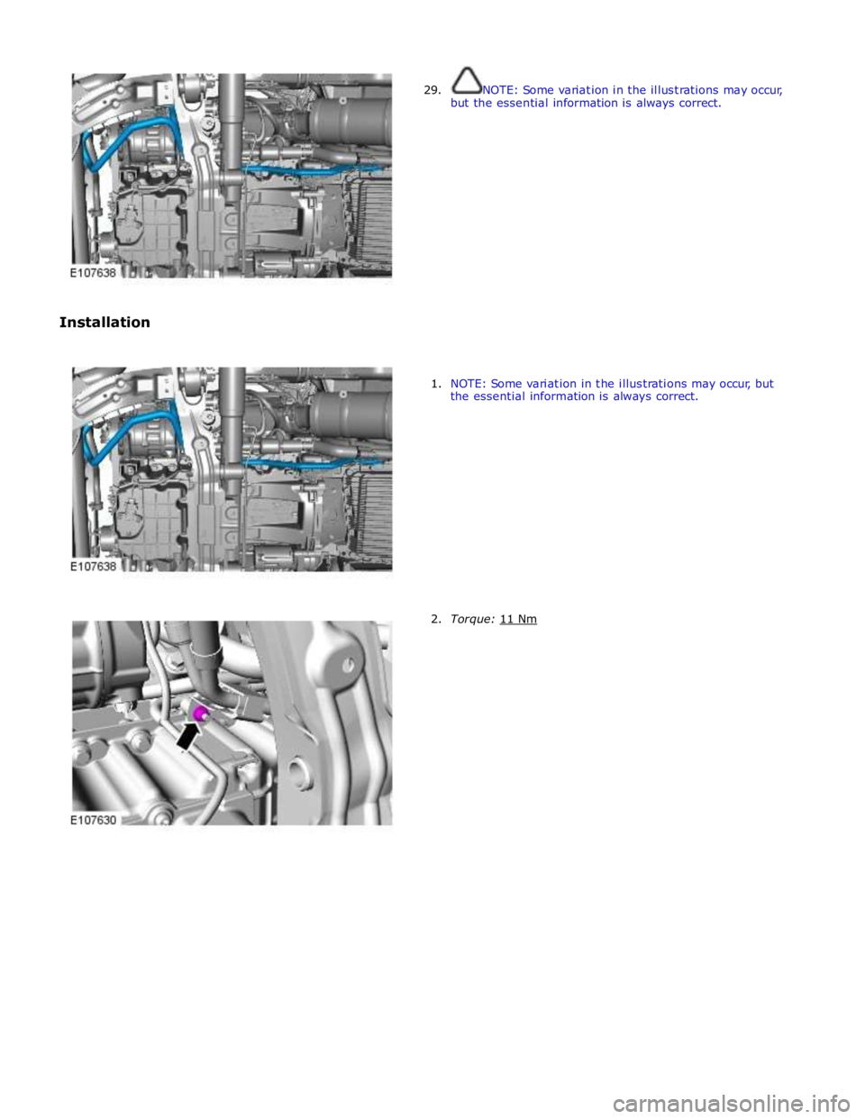 JAGUAR XFR 2010 1.G Workshop Manual
Installation
29.
NOTE: Some variation in the illustrations may occur,
but the essential information is always correct.
1. NOTE: Some variation in the illustrations may occur, but
th JAGUAR XFR 2010 1.G Workshop Manual
Installation
29.
NOTE: Some variation in the illustrations may occur,
but the essential information is always correct.
1. NOTE: Some variation in the illustrations may occur, but
th