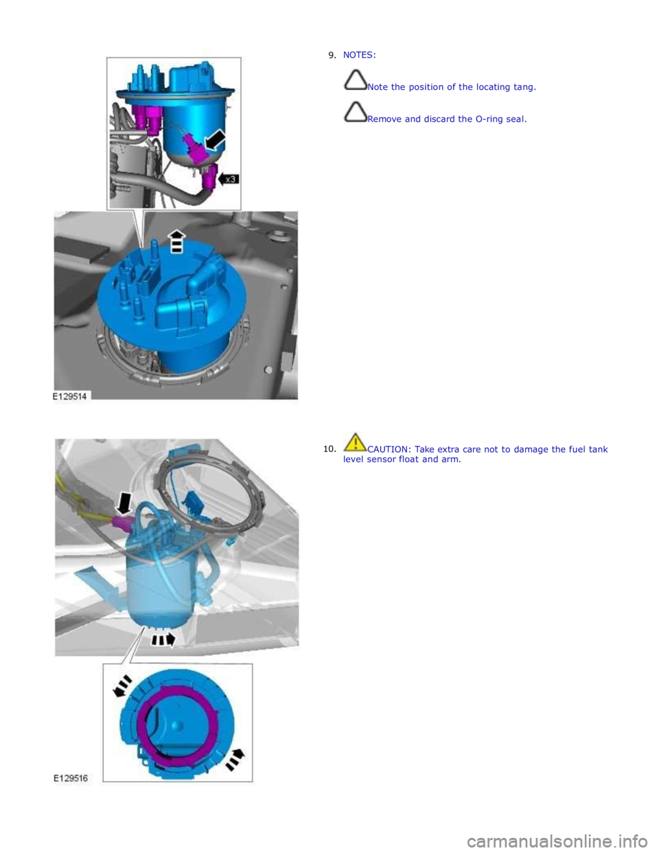 JAGUAR XFR 2010 1.G Workshop Manual 9.
10. NOTES:
Note the position of the locating tang.
Remove and discard the O-ring seal.
CAUTION: Take extra care not t JAGUAR XFR 2010 1.G Workshop Manual 9.
10. NOTES:
Note the position of the locating tang.
Remove and discard the O-ring seal.
CAUTION: Take extra care not t