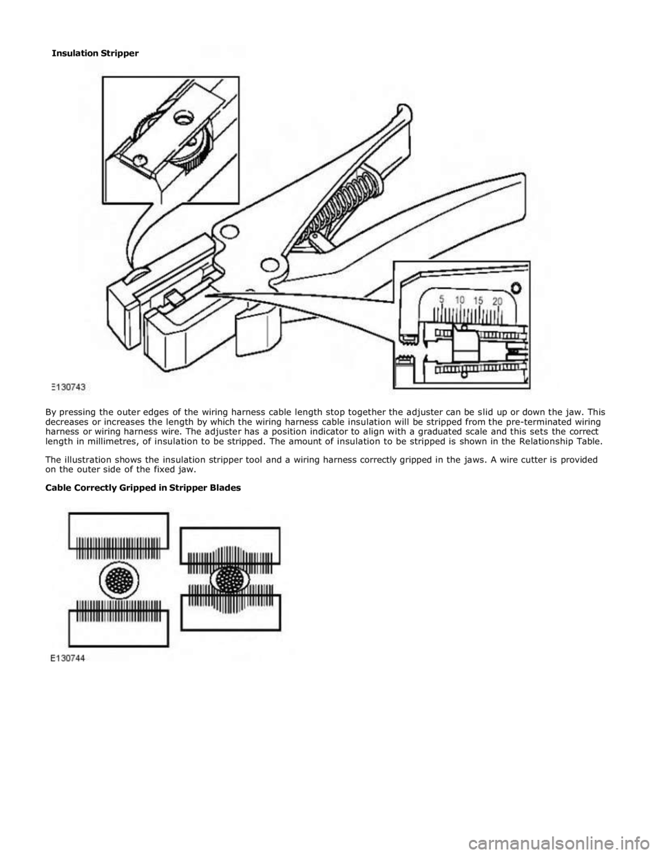 JAGUAR XFR 2010 1.G Workshop Manual Insulation Stripper  