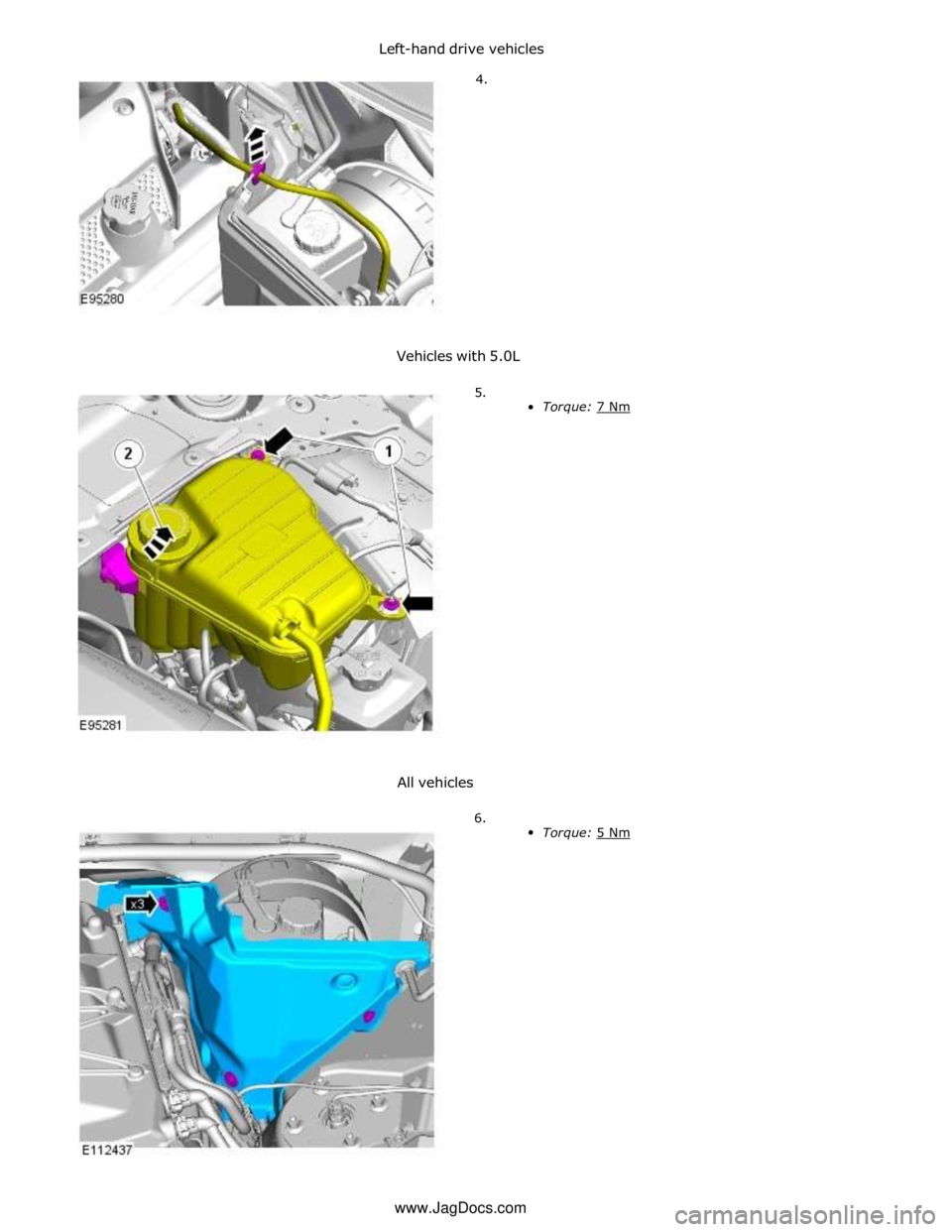 JAGUAR XFR 2010 1.G Workshop Manual
Torque: 5 Nm www.JagDocs.com JAGUAR XFR 2010 1.G Workshop Manual
Torque: 5 Nm www.JagDocs.com
